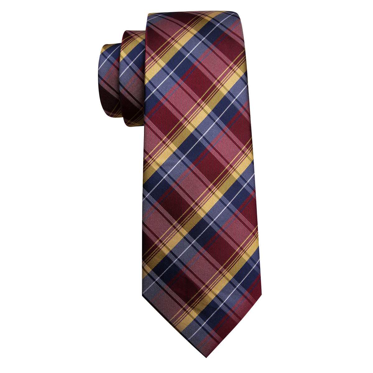 Blue Red Classy Plaid Tie, Pocket Square and Cufflinks Set tie sets - Sophisticated Gentlemen