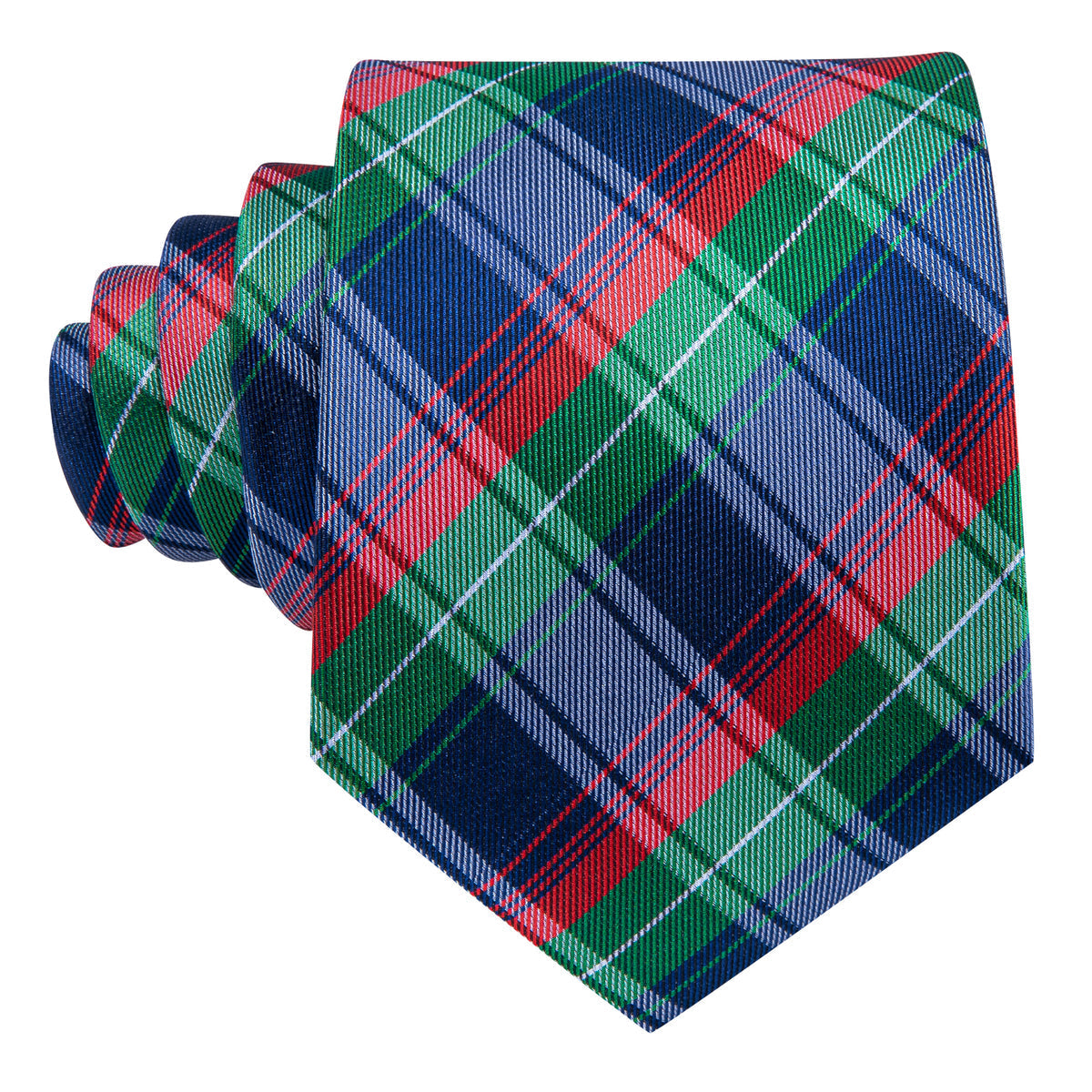 Blue Red Green Classy Plaid Tie, Pocket Square and Cufflinks Set tie sets - Sophisticated Gentlemen