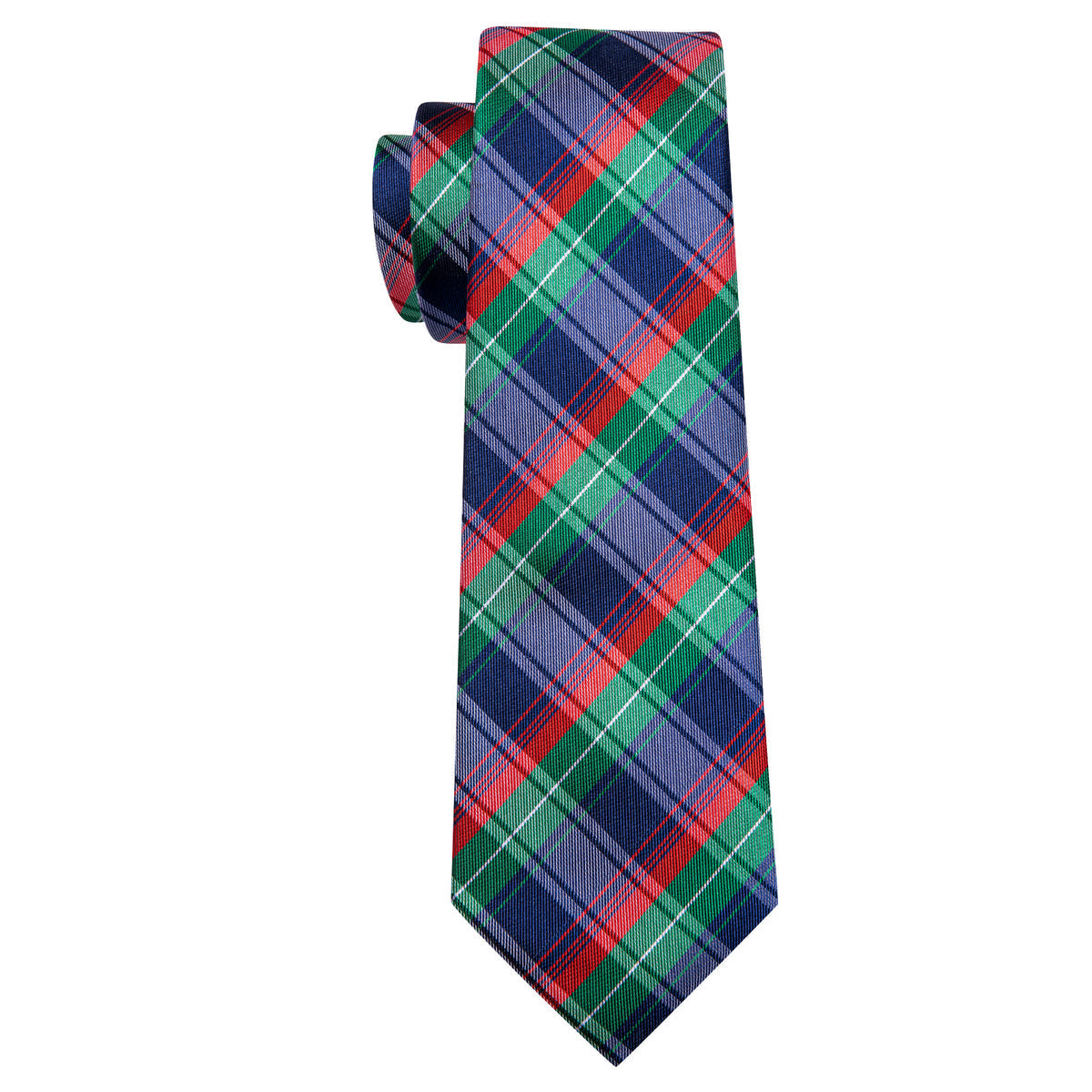 Blue Red Green Classy Plaid Tie, Pocket Square and Cufflinks Set tie sets - Sophisticated Gentlemen