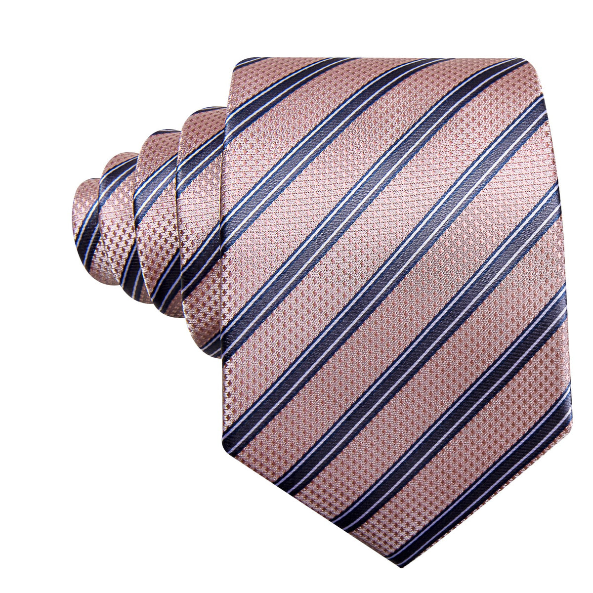 Pink Light Gray Stripes Tie, Pocket Square and Cufflinks Set tie sets - Sophisticated Gentlemen