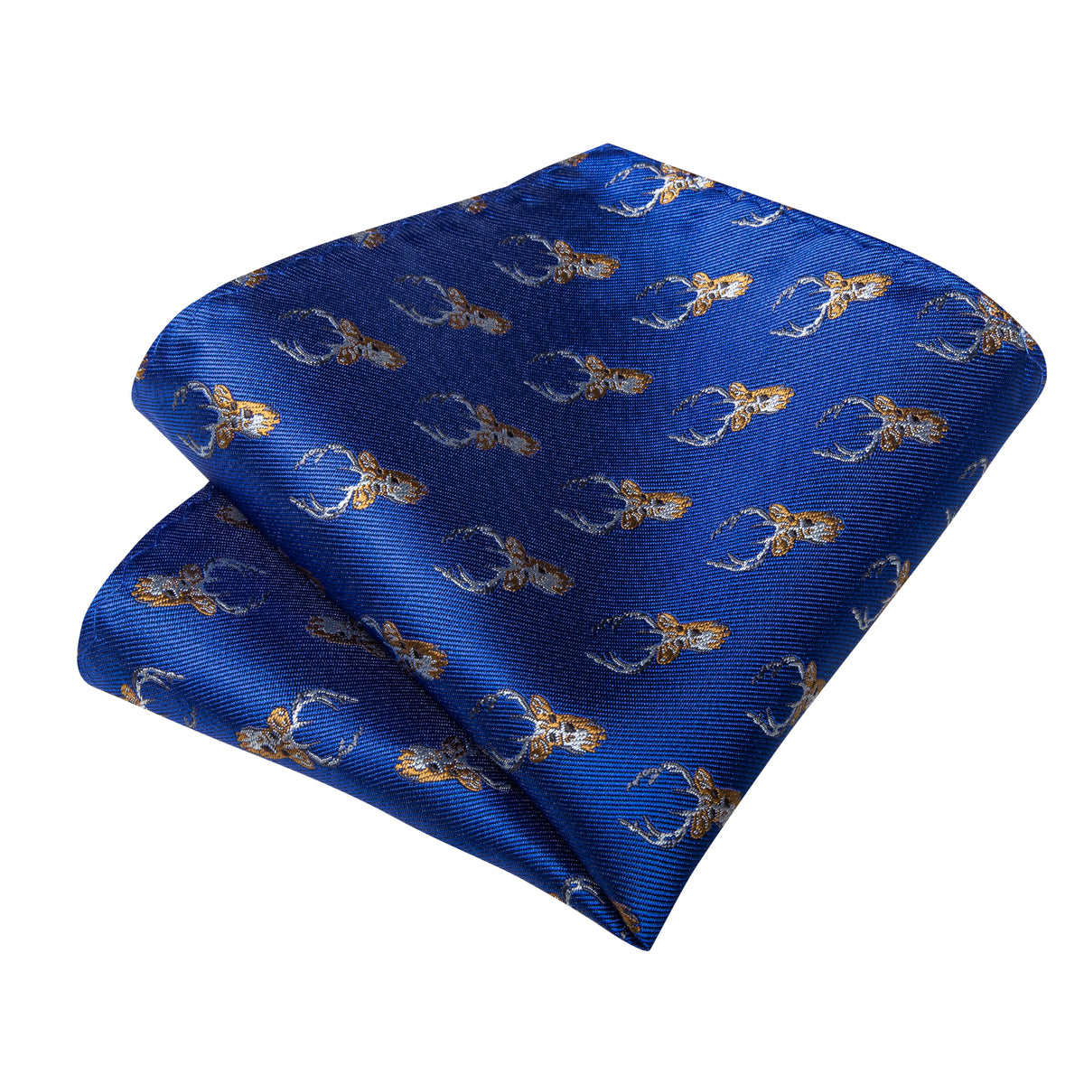 Blue and Brown Deers Tie, Pocket Square, Cufflinks and Tie Clip tie sets - Sophisticated Gentlemen