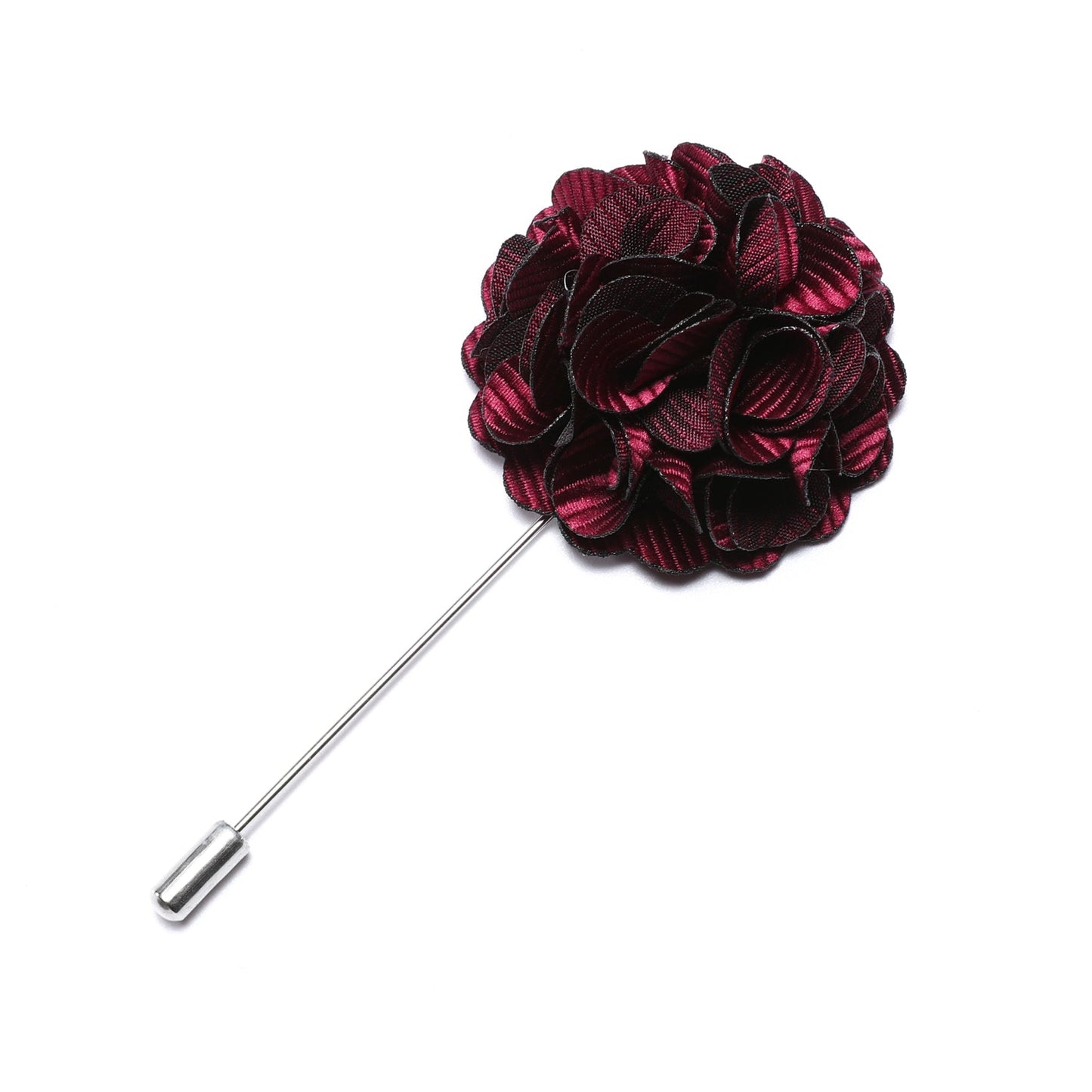 Wine Red Floral Lapel Pin lapel pin - Sophisticated Gentlemen