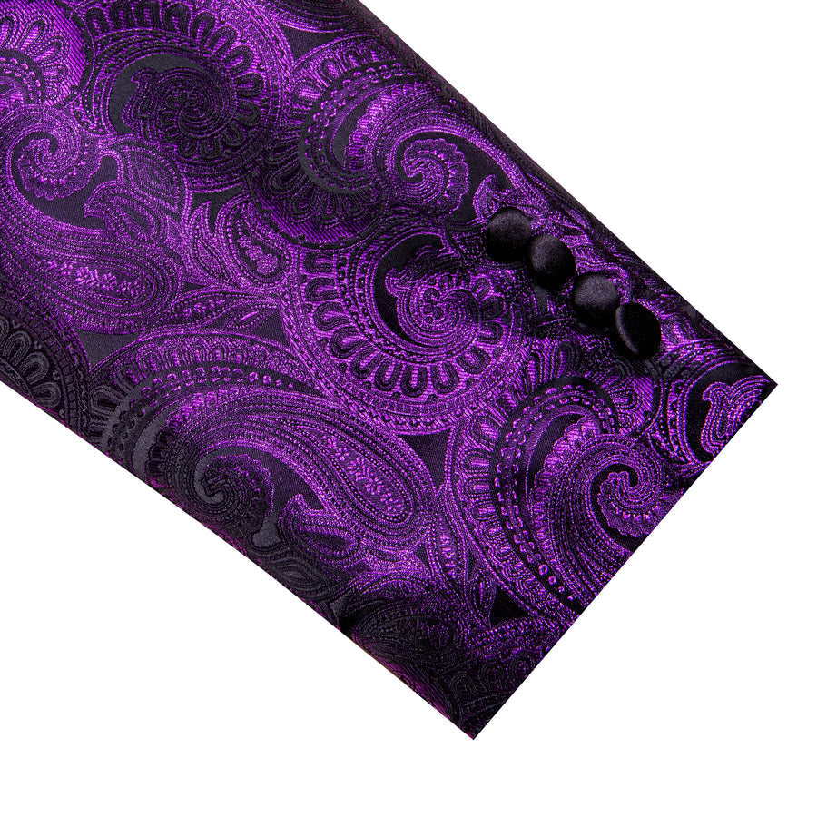 Purple and Black Paisley Men's Tuxedo Jacket tuxedo - Sophisticated Gentlemen