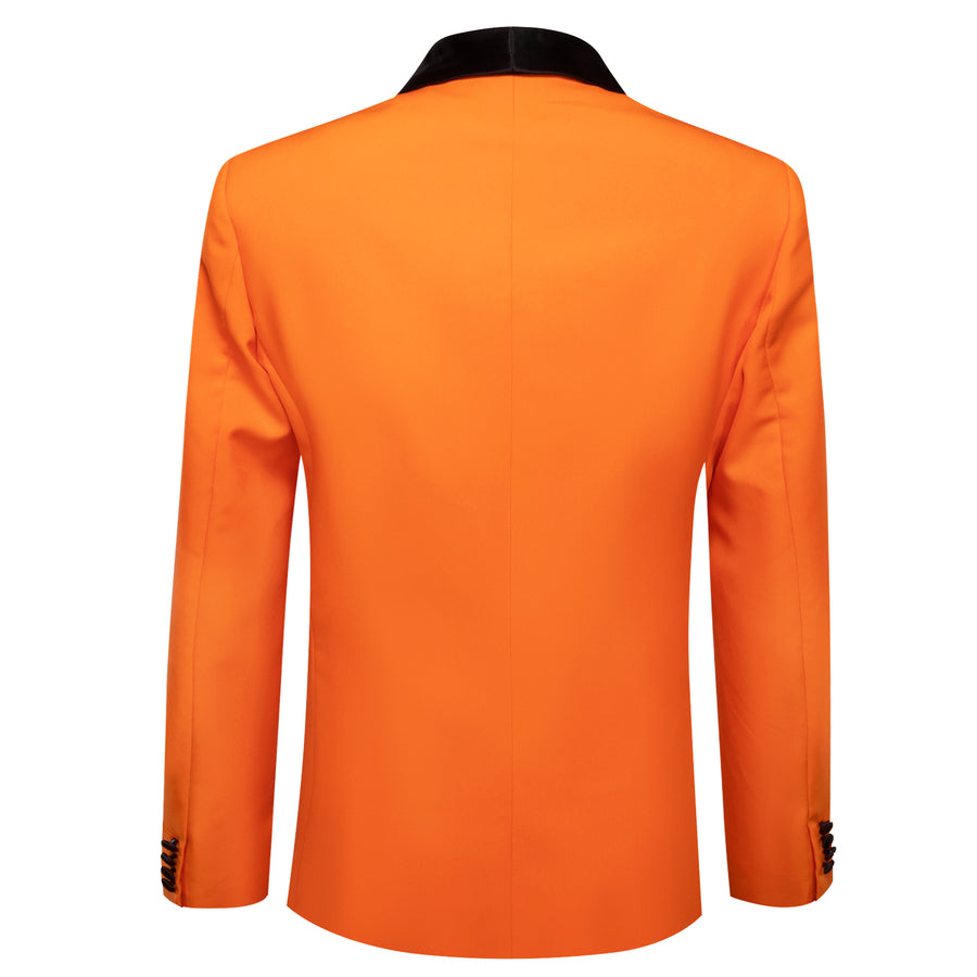 Orange Solid Shawl Lapel Suit Men's Tuxedo Jacket tuxedo - Sophisticated Gentlemen