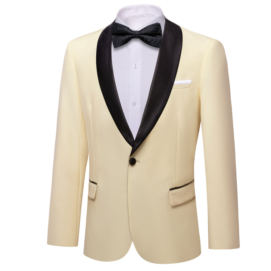Classic Linen White Solid Shawl Lapel Suit Men's Tuxedo Jacket tuxedo - Sophisticated Gentlemen