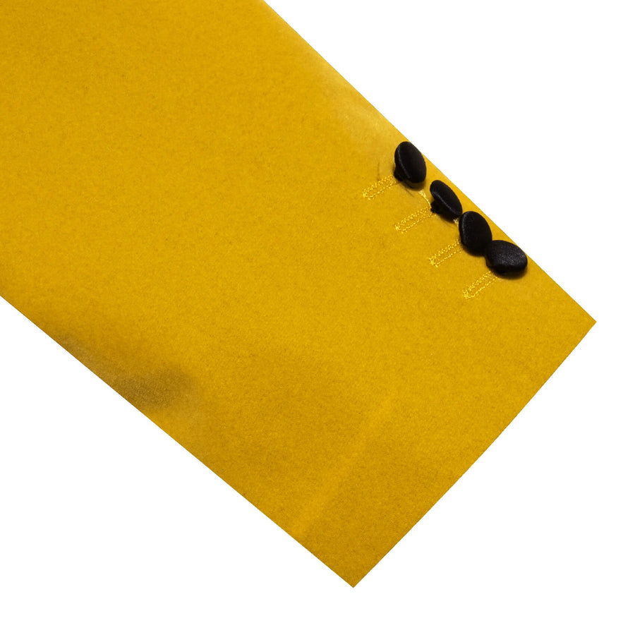 Golden Yellow Solid Silk Men's Tuxedo Jacket tuxedo - Sophisticated Gentlemen