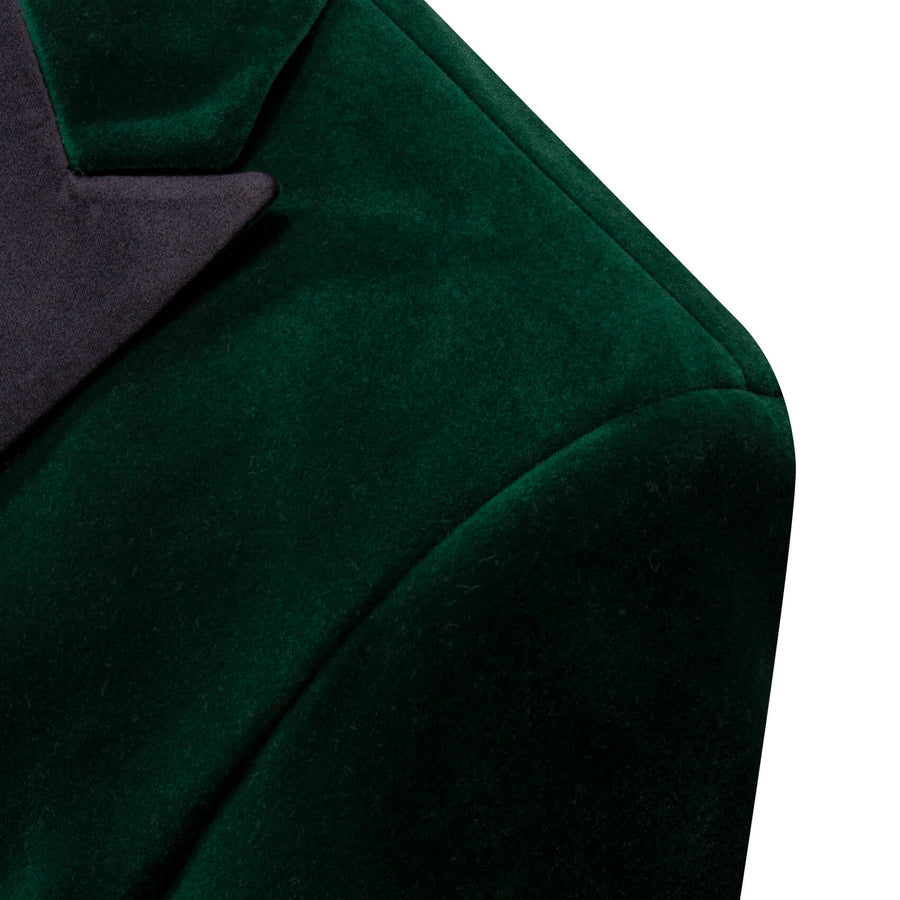 Dark Green Solid Silk Men's Tuxedo Jacket tuxedo - Sophisticated Gentlemen