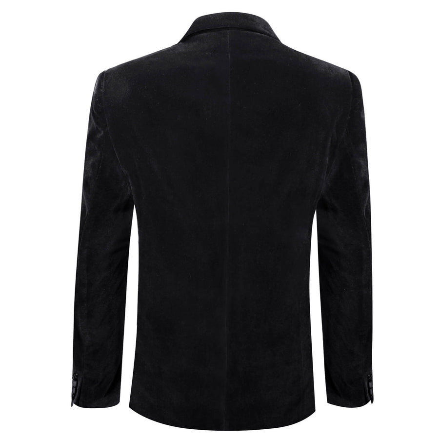 Black Solid Silk Slim Men's Blazer Suit Tuxedo Jacket tuxedo - Sophisticated Gentlemen