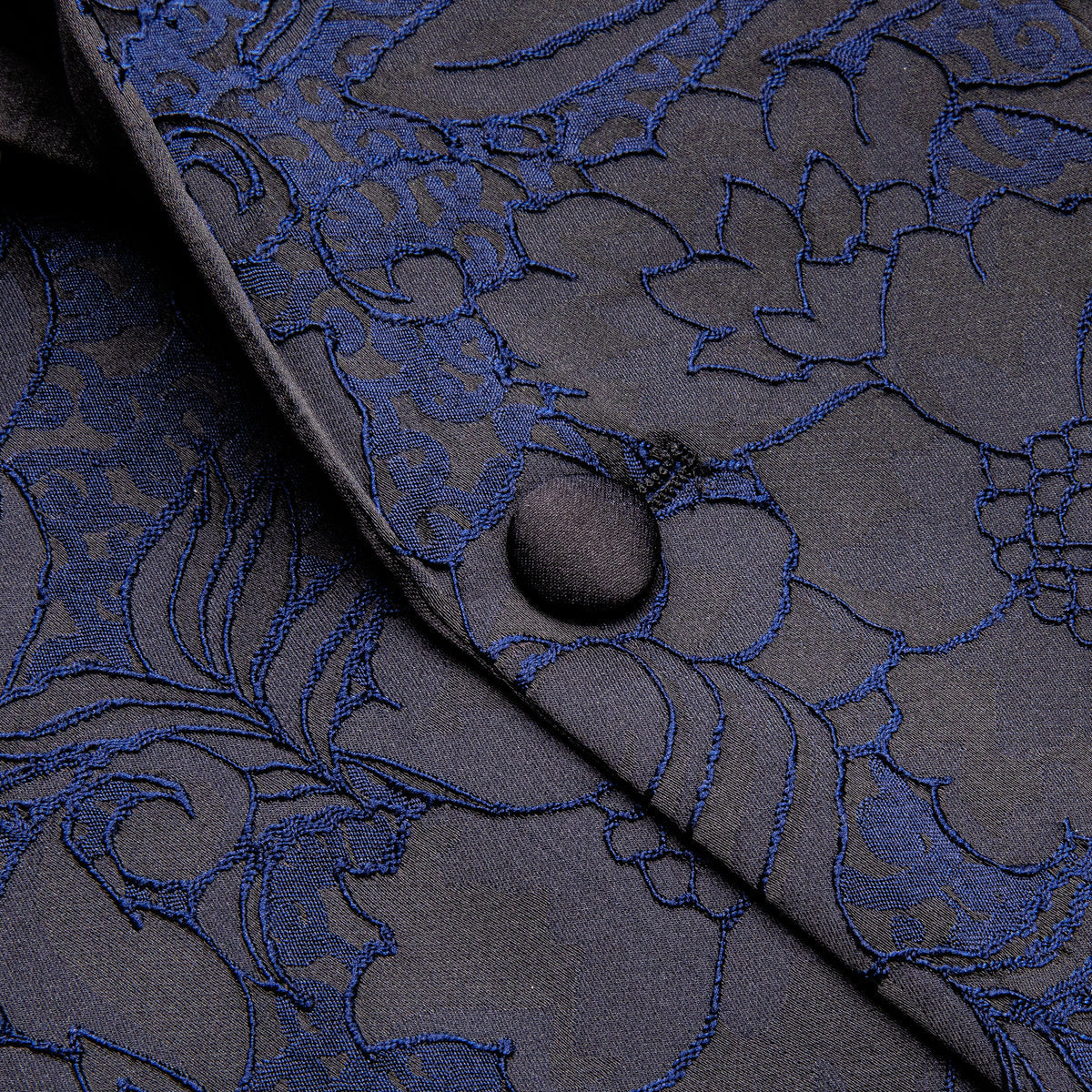 Blue and Black Floral Tuxedo Jacket tuxedo - Sophisticated Gentlemen