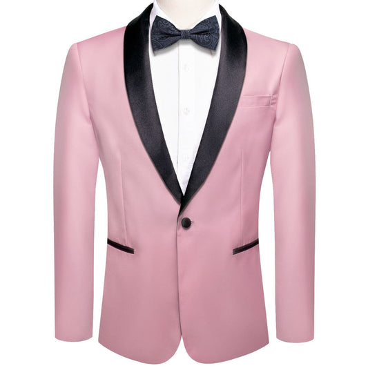 Lemonade Pink Solid Shawl Collar Silk Tuxedo Jacket tuxedo S (38)   - Sophisticated Gentlemen