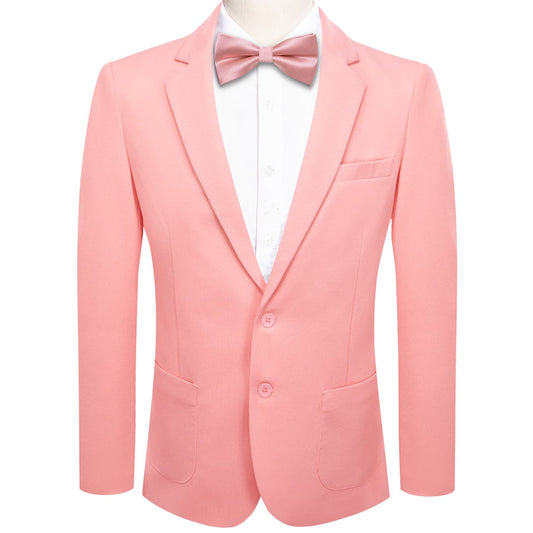 Light Pink Solid Notched Collar Silk Suit Tuxedo Jacket tuxedo S (38)   - Sophisticated Gentlemen