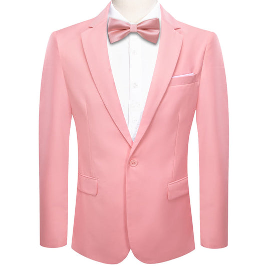 Light Pink Notched Collar Silk Suit Tuxedo Jacket tuxedo S (38)   - Sophisticated Gentlemen