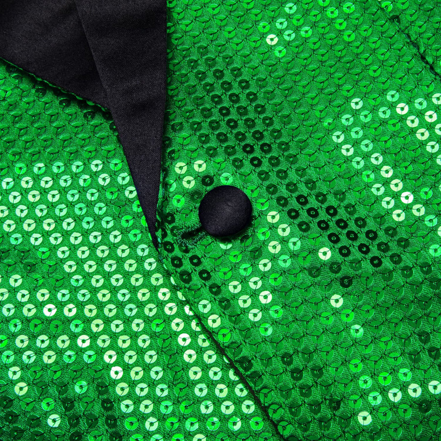 Emerald Green Solid Shawl Collar Glitter Men's Suit Tuxedo Jacket tuxedo - Sophisticated Gentlemen