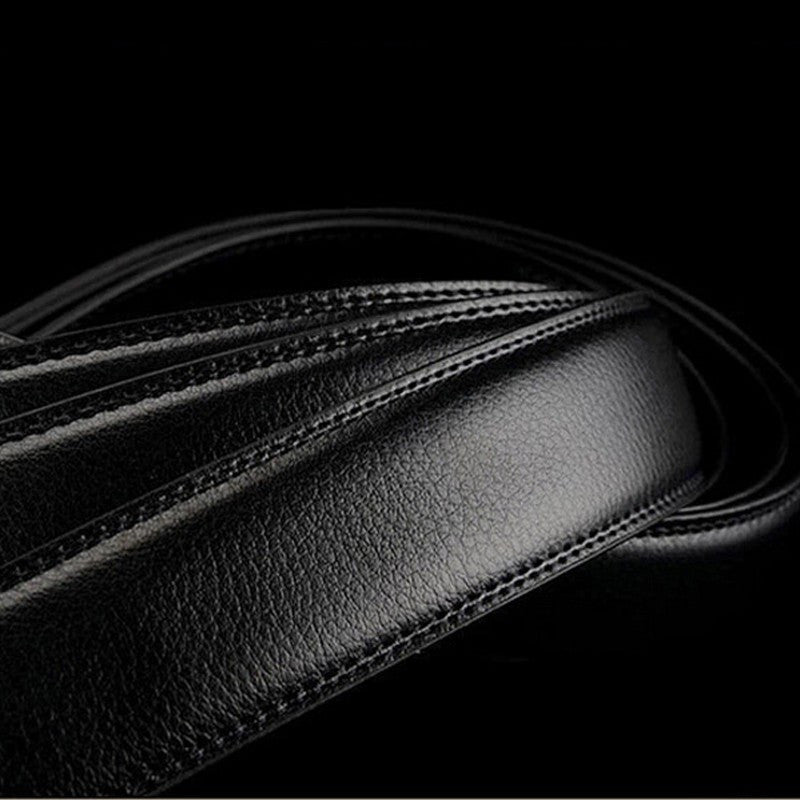 Matte Gunmetal and Gold Buckle Leather Belt Belt - Sophisticated Gentlemen