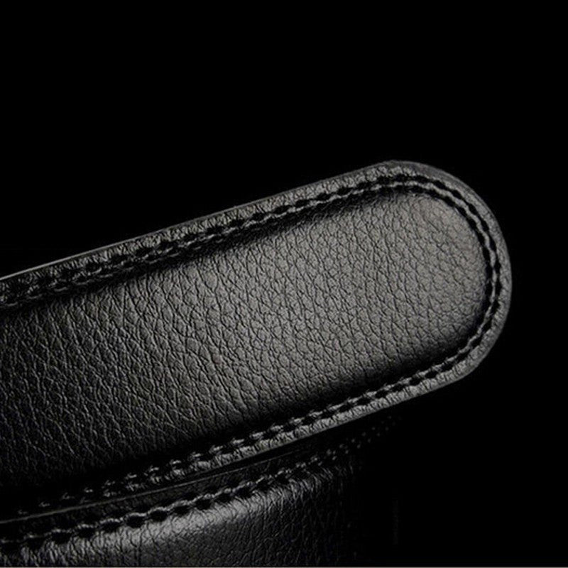 Matte Gunmetal and Gold Buckle Leather Belt Belt - Sophisticated Gentlemen