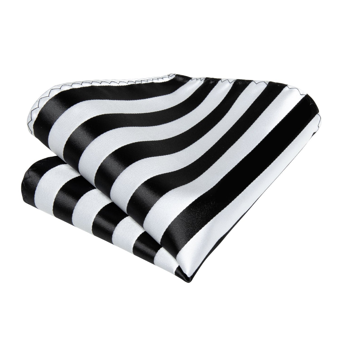 Black and White Striped Tie Set - SOPHGENT