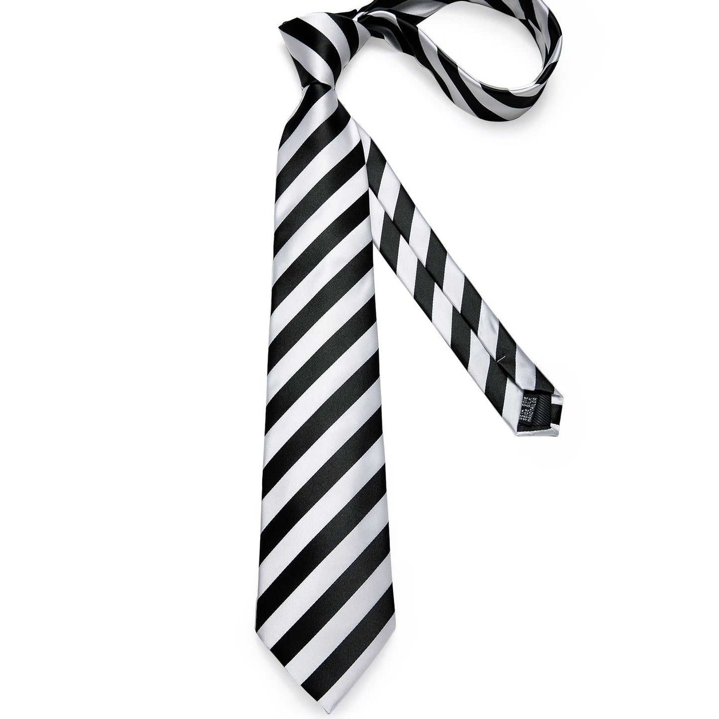 Black and White Striped Tie Set - SOPHGENT