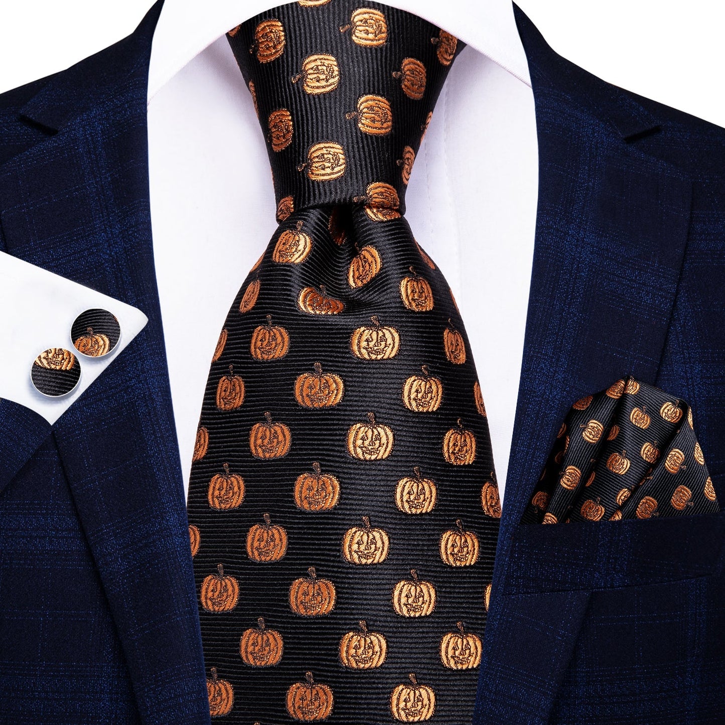 Halloween Pumpkin Tie Set - SOPHGENT