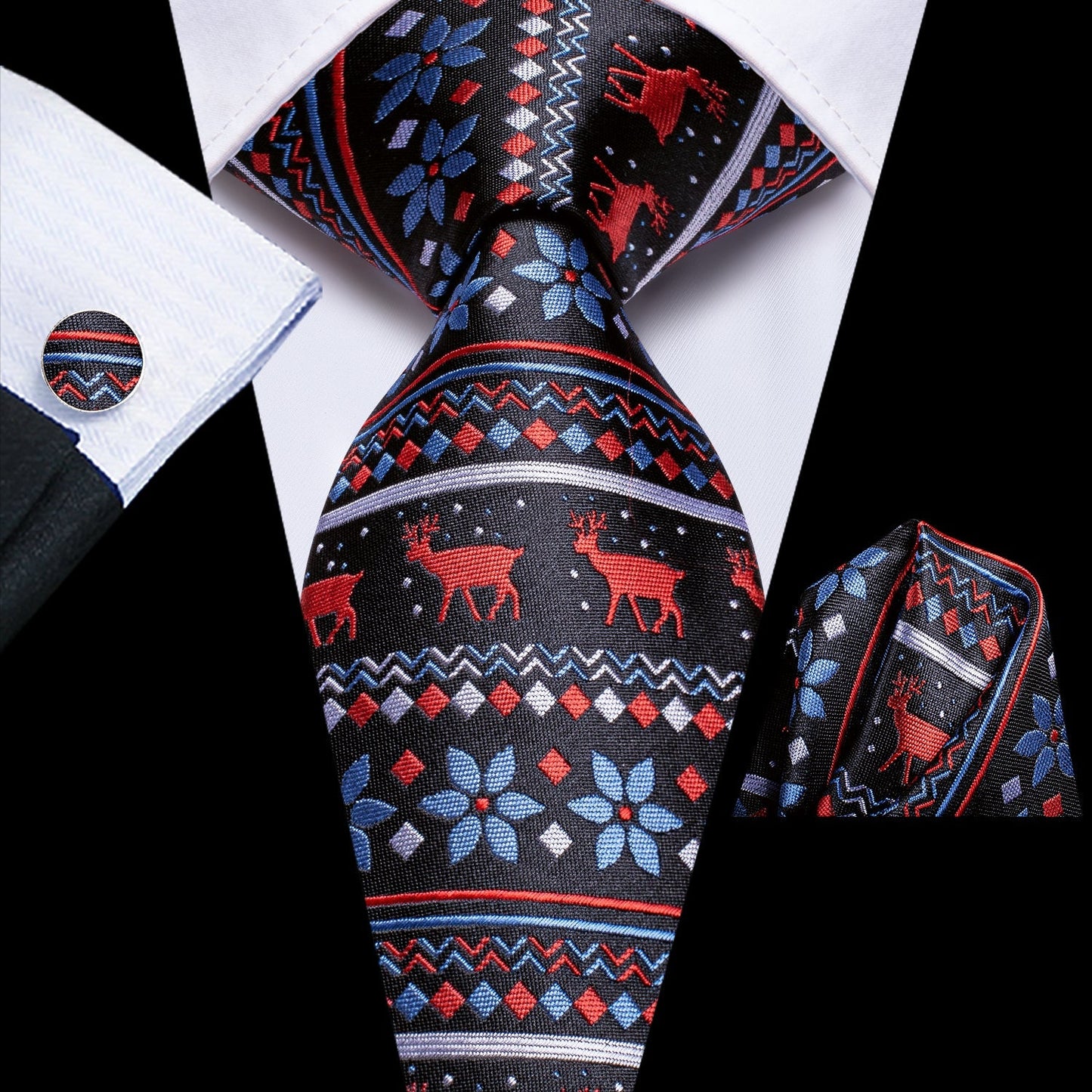 Ugly Holiday Sweater Tie Set In Black tie sets Standard packaging - Sophisticated Gentlemen