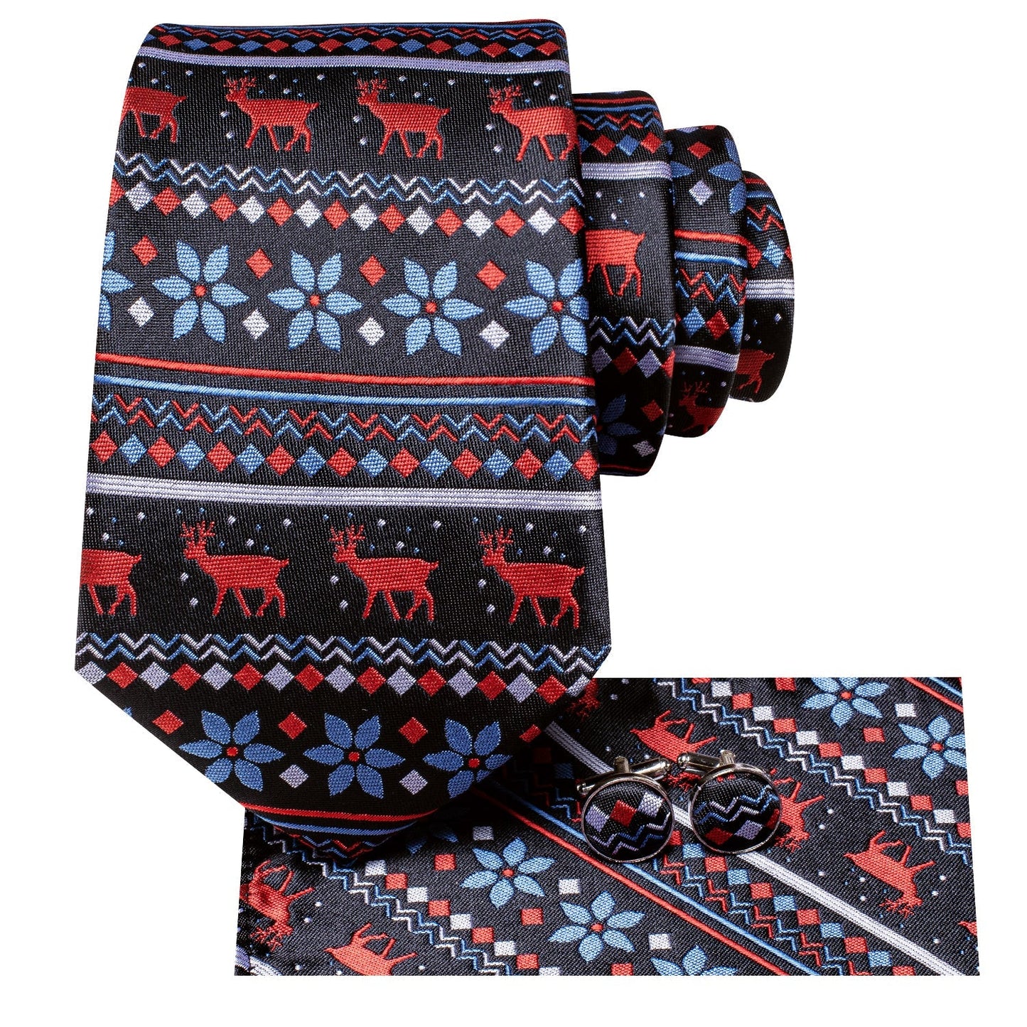 Ugly Holiday Sweater Tie Set In Black tie sets - Sophisticated Gentlemen