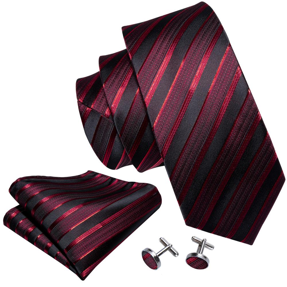 Bloody Stripes Tie, Pocket Square and Cufflinks - SOPHGENT