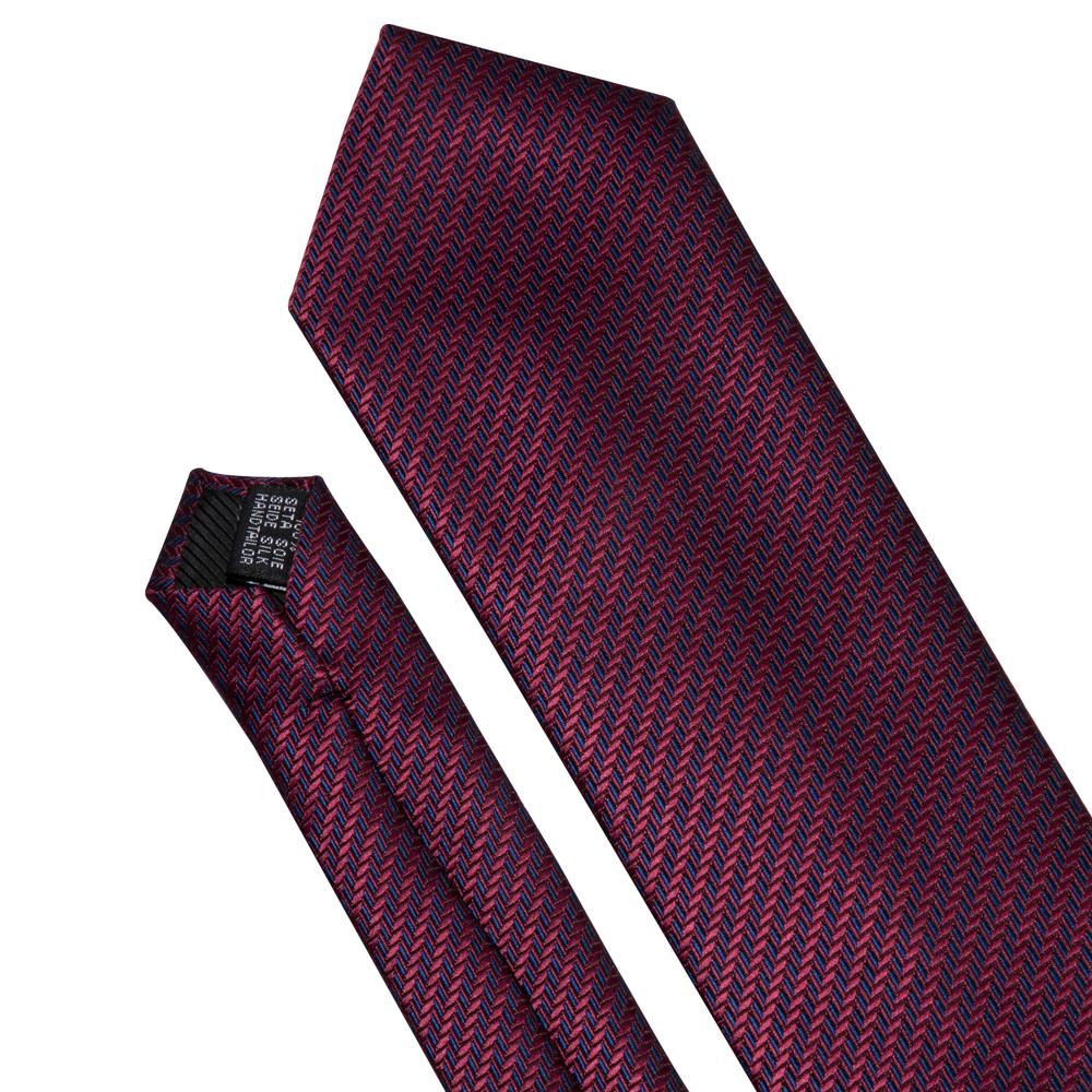 Dark Red Striped Tie Set tie set - Sophisticated Gentlemen