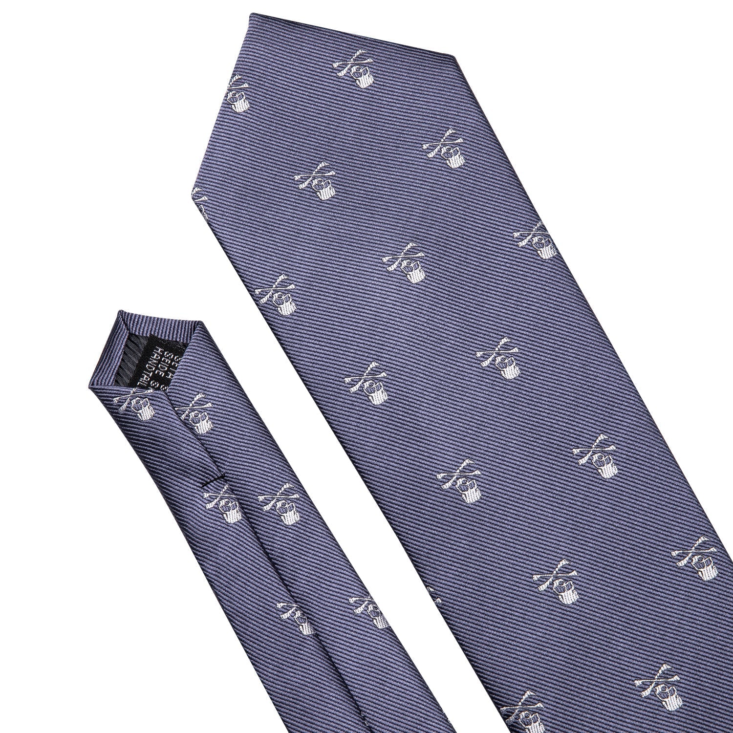 Skulls Premium Tie Set In Silver tie sets    - Sophisticated Gentlemen