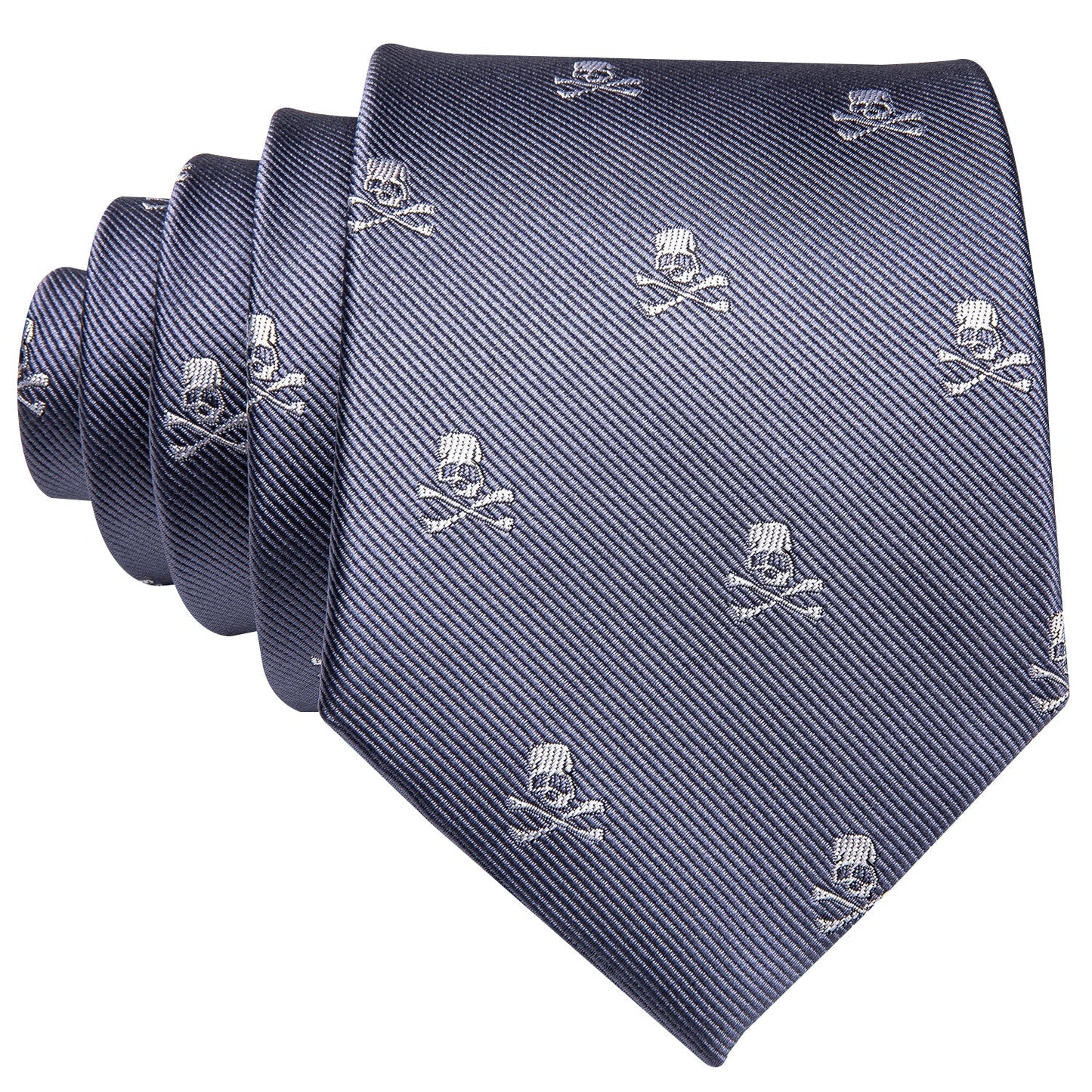 Skulls Premium Tie Set In Silver tie sets    - Sophisticated Gentlemen