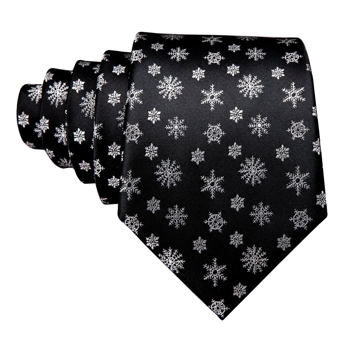 Snowflakes On Black Tie Set tie sets - Sophisticated Gentlemen