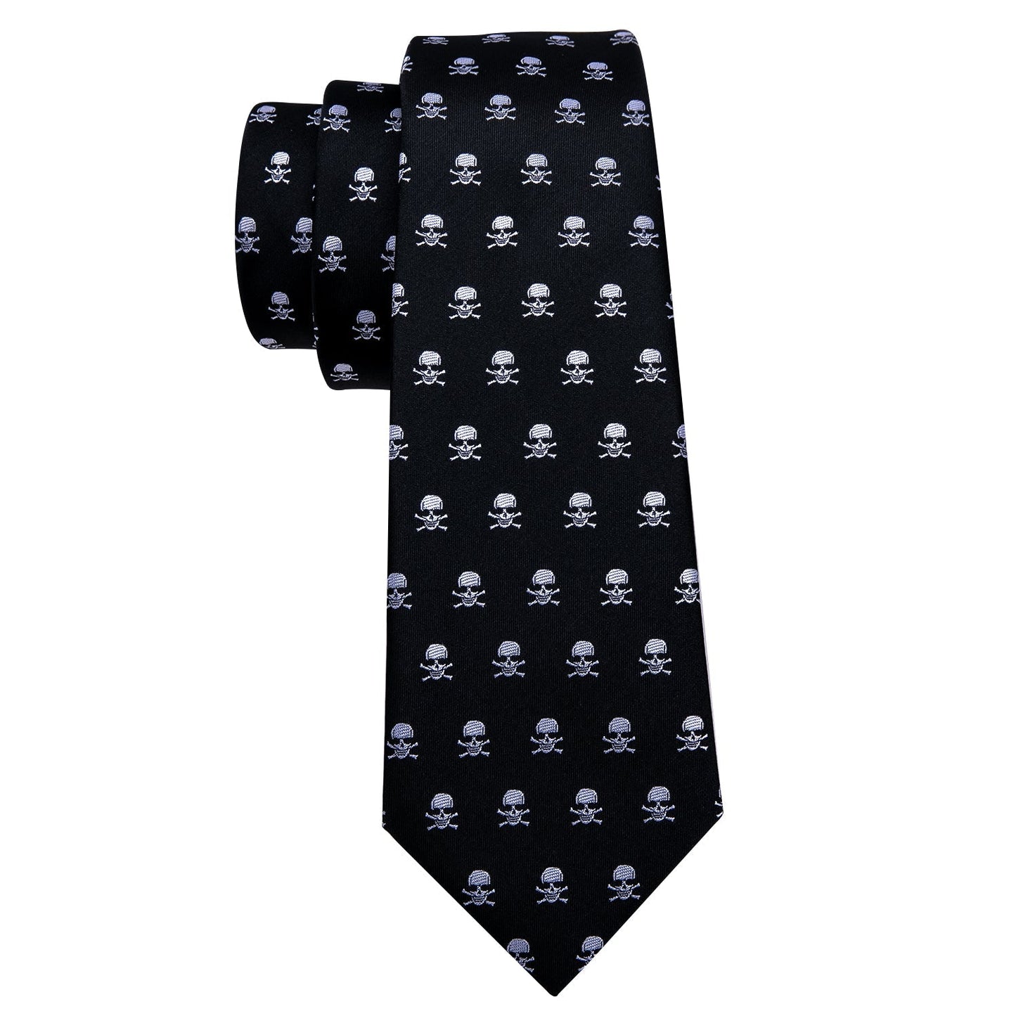 Black and Skulls Silk Tie Set - SOPHGENT