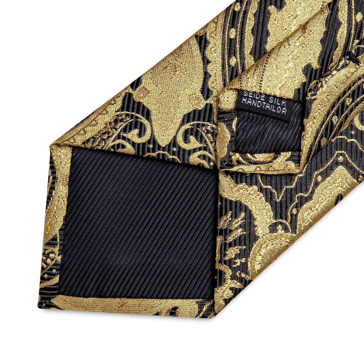 Golden and Black Paisley Tie Set - SOPHGENT