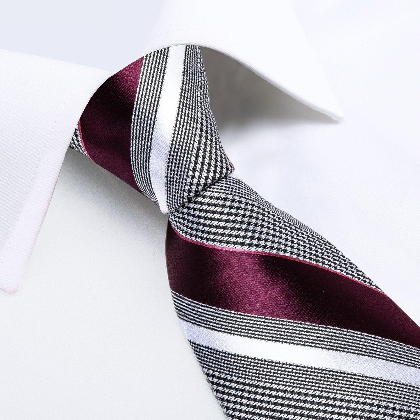 Red Stripes Silk Tie Set - SOPHGENT