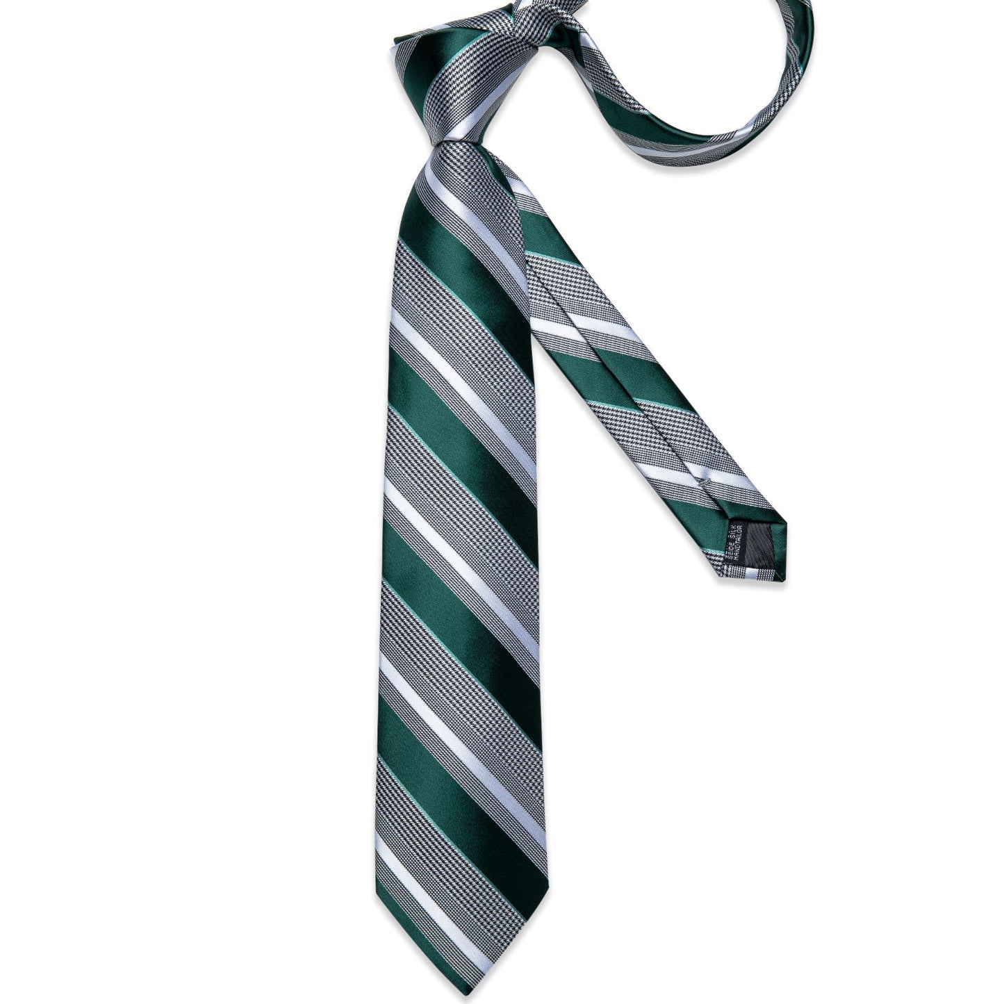 Green and Gray Striped Tie Set tie set - Sophisticated Gentlemen