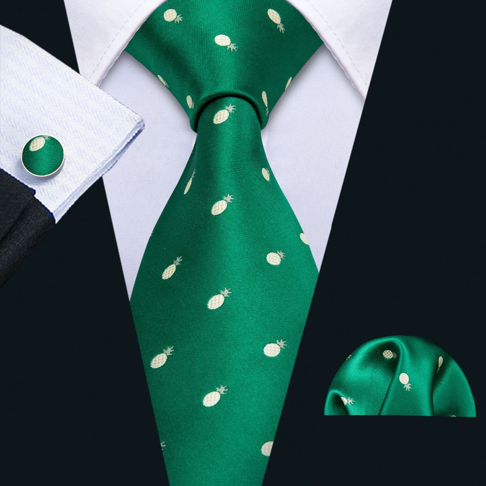 Ananas Tie, Pocket Square and Cufflinks - SOPHGENT