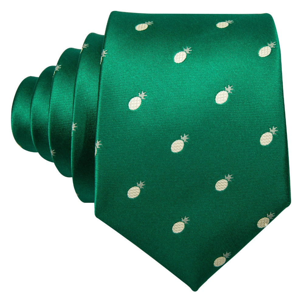Ananas Tie, Pocket Square and Cufflinks tie sets - Sophisticated Gentlemen