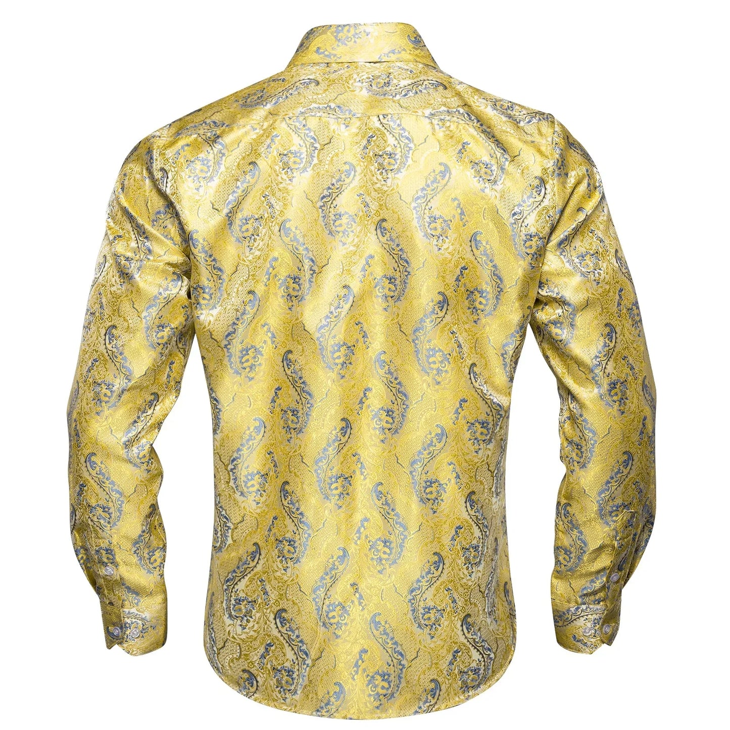 Yellow and Blue Floral Dress Shirt shirt - Sophisticated Gentlemen