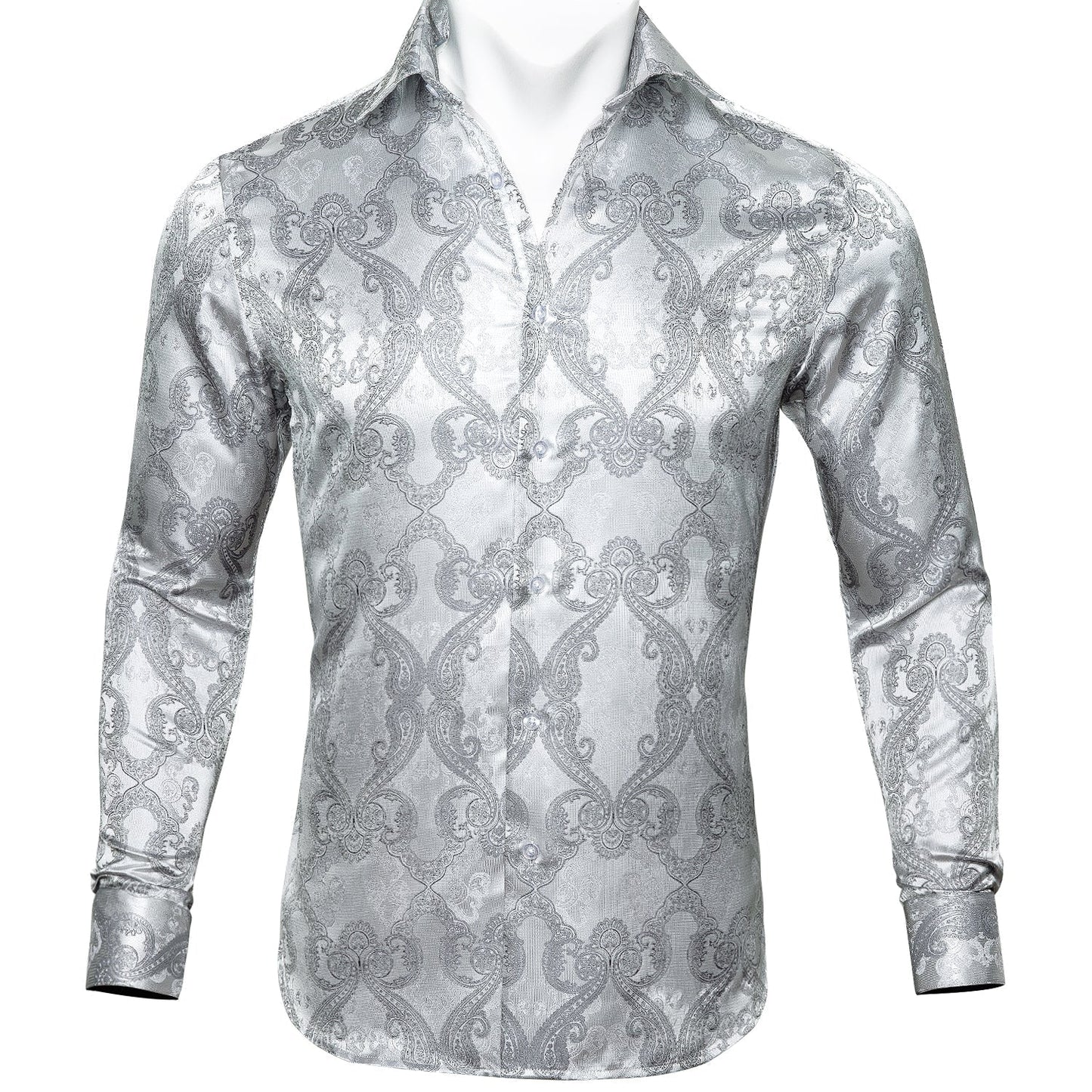 Silver Ornamental Dress Shirt shirt S - Sophisticated Gentlemen