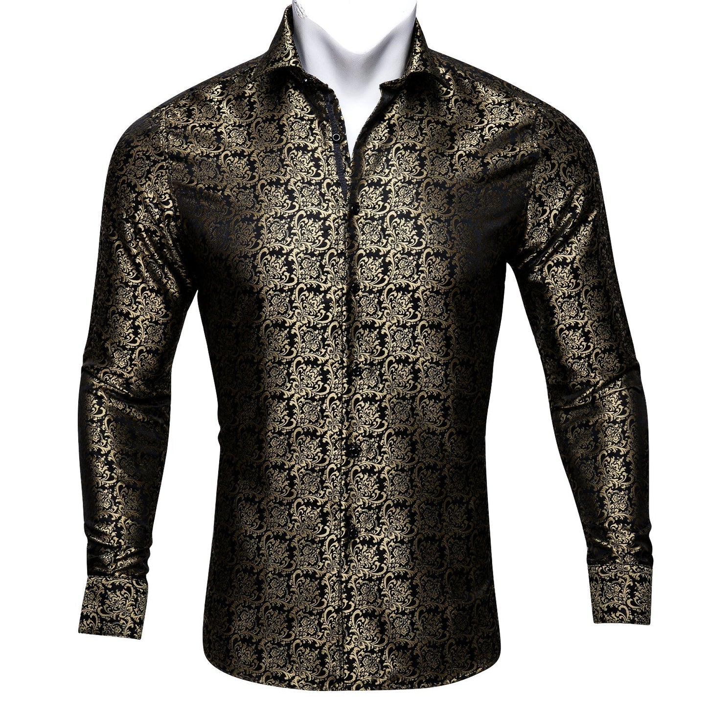 Gold and Black Ornamental Dress Shirt shirt S - Sophisticated Gentlemen
