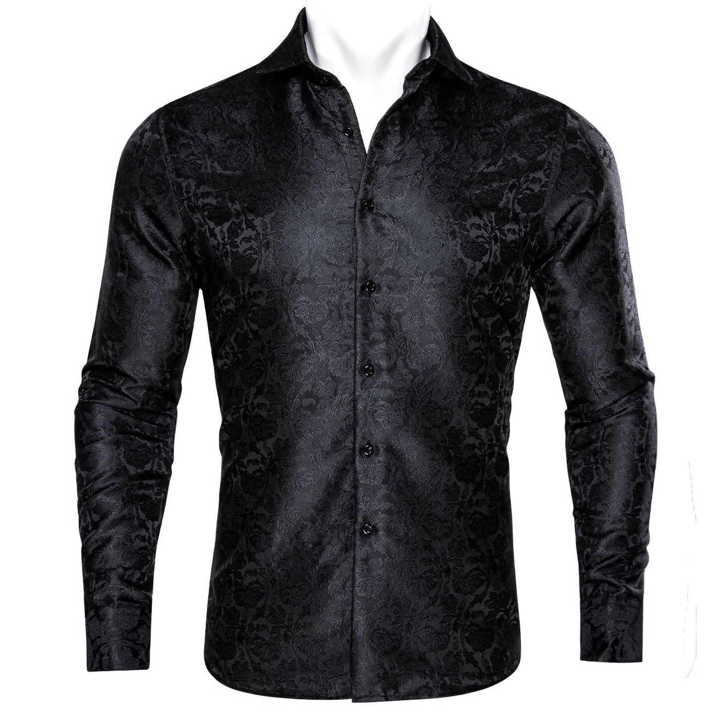 Black Floral Dress Shirt shirt S - Sophisticated Gentlemen