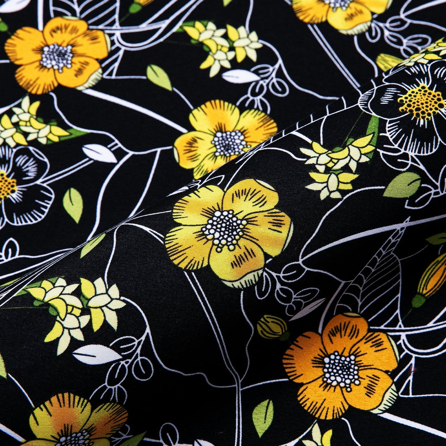 Yellow and Black Floral Dress Shirt shirt - Sophisticated Gentlemen