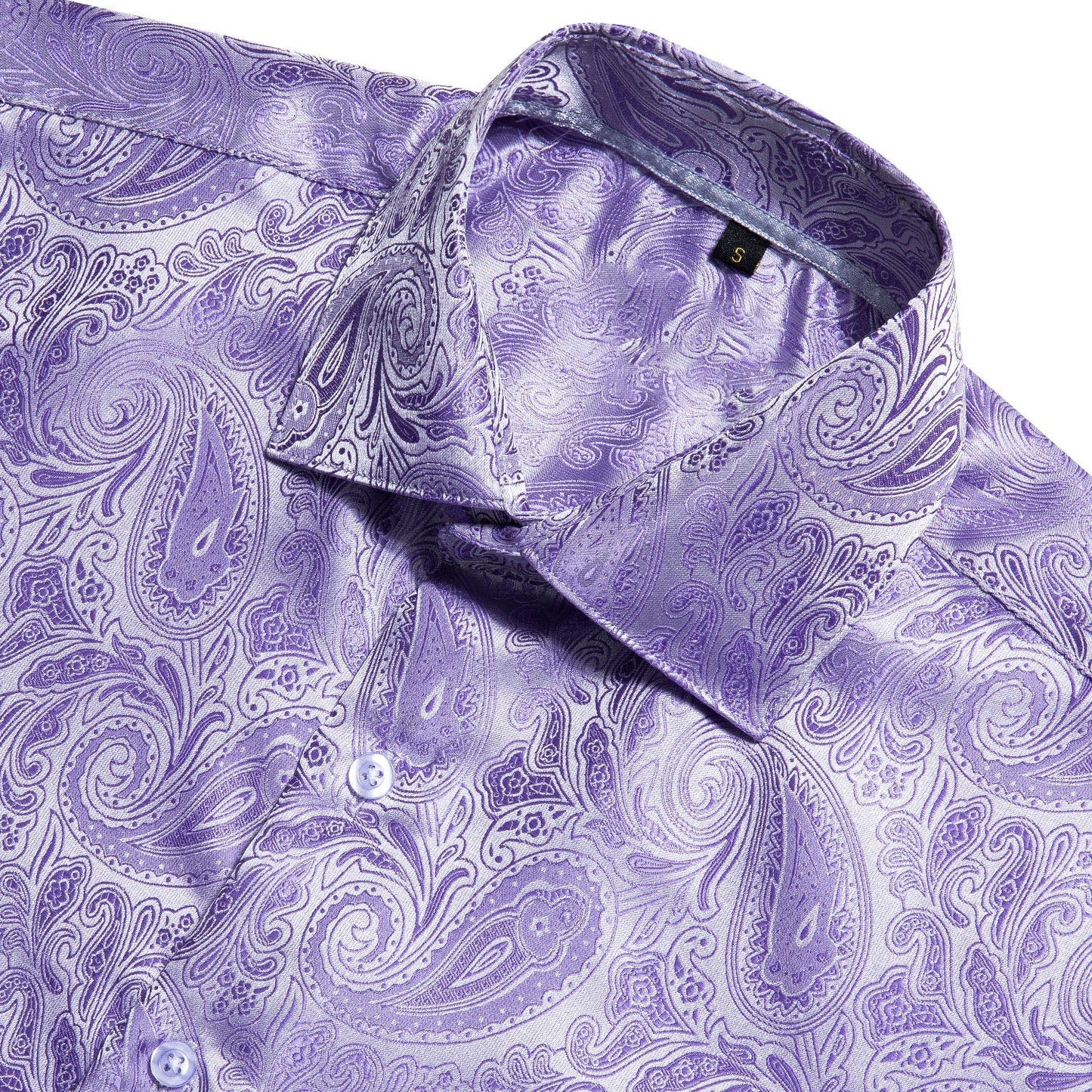 Purple Paisley Short Sleeve Dress Shirt shirt - Sophisticated Gentlemen