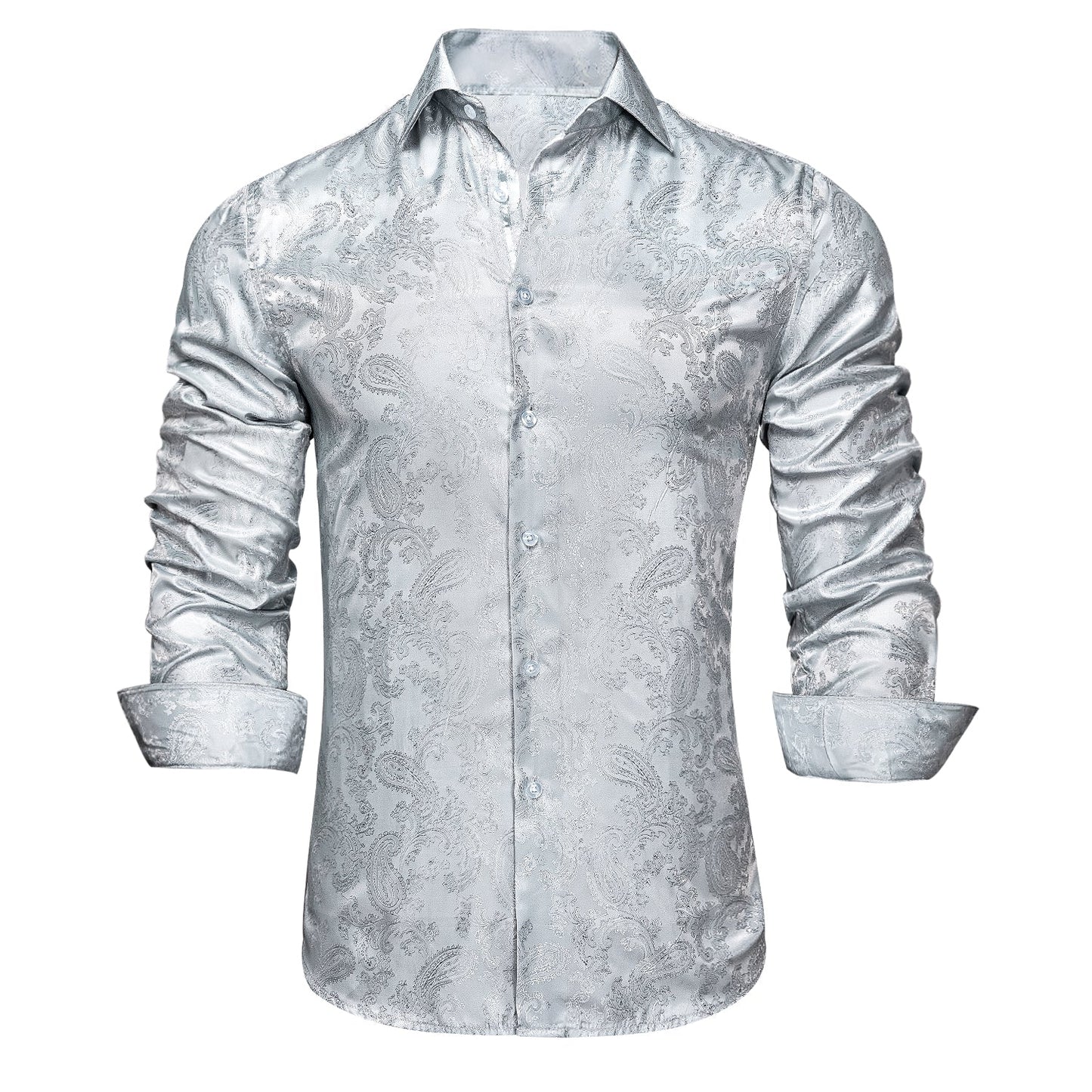 Silver Gray Paisley Dress Shirt shirt - Sophisticated Gentlemen