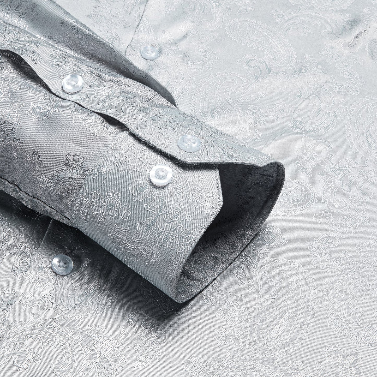 Silver Gray Paisley Dress Shirt shirt - Sophisticated Gentlemen