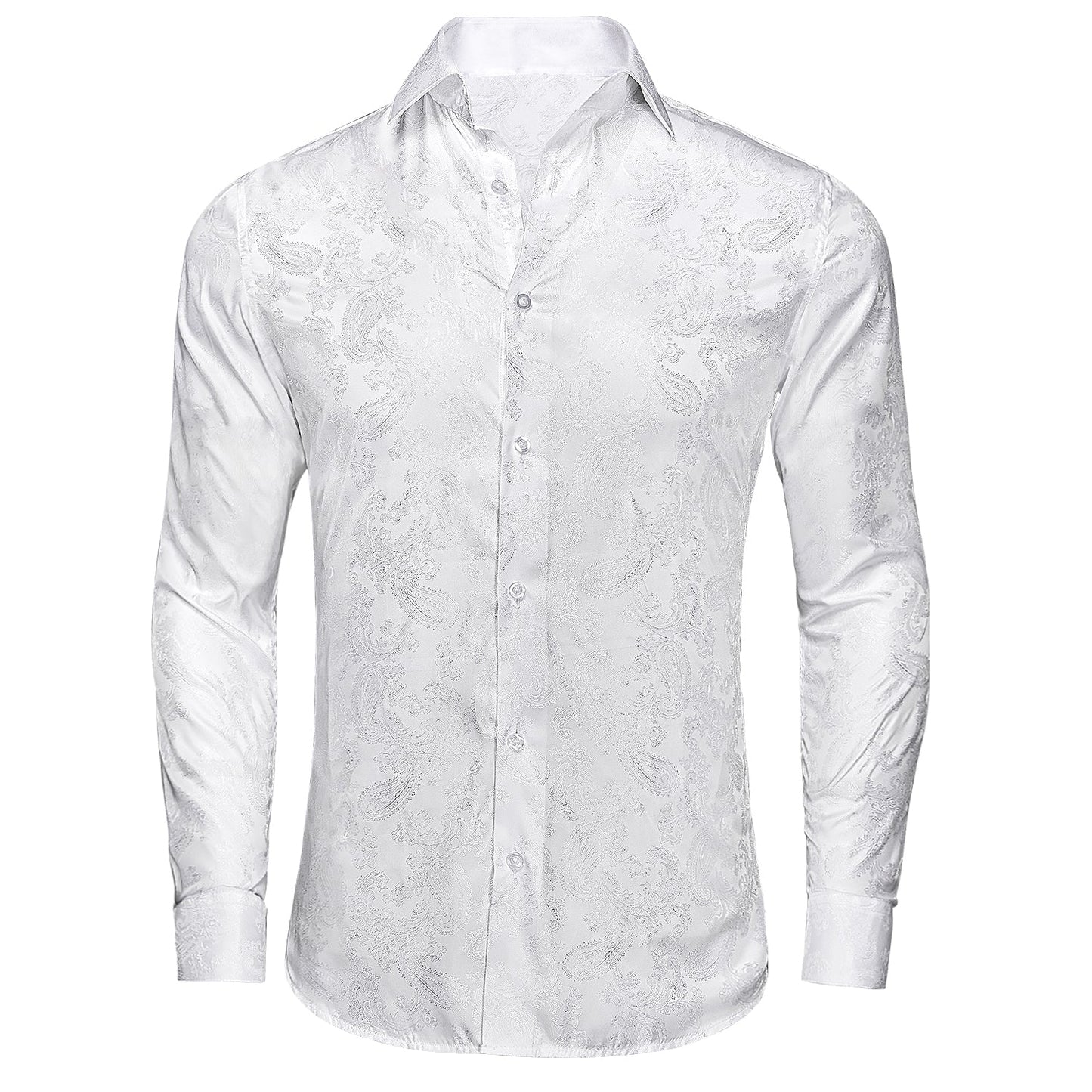 White Paisley Dress Shirt shirt S - Sophisticated Gentlemen