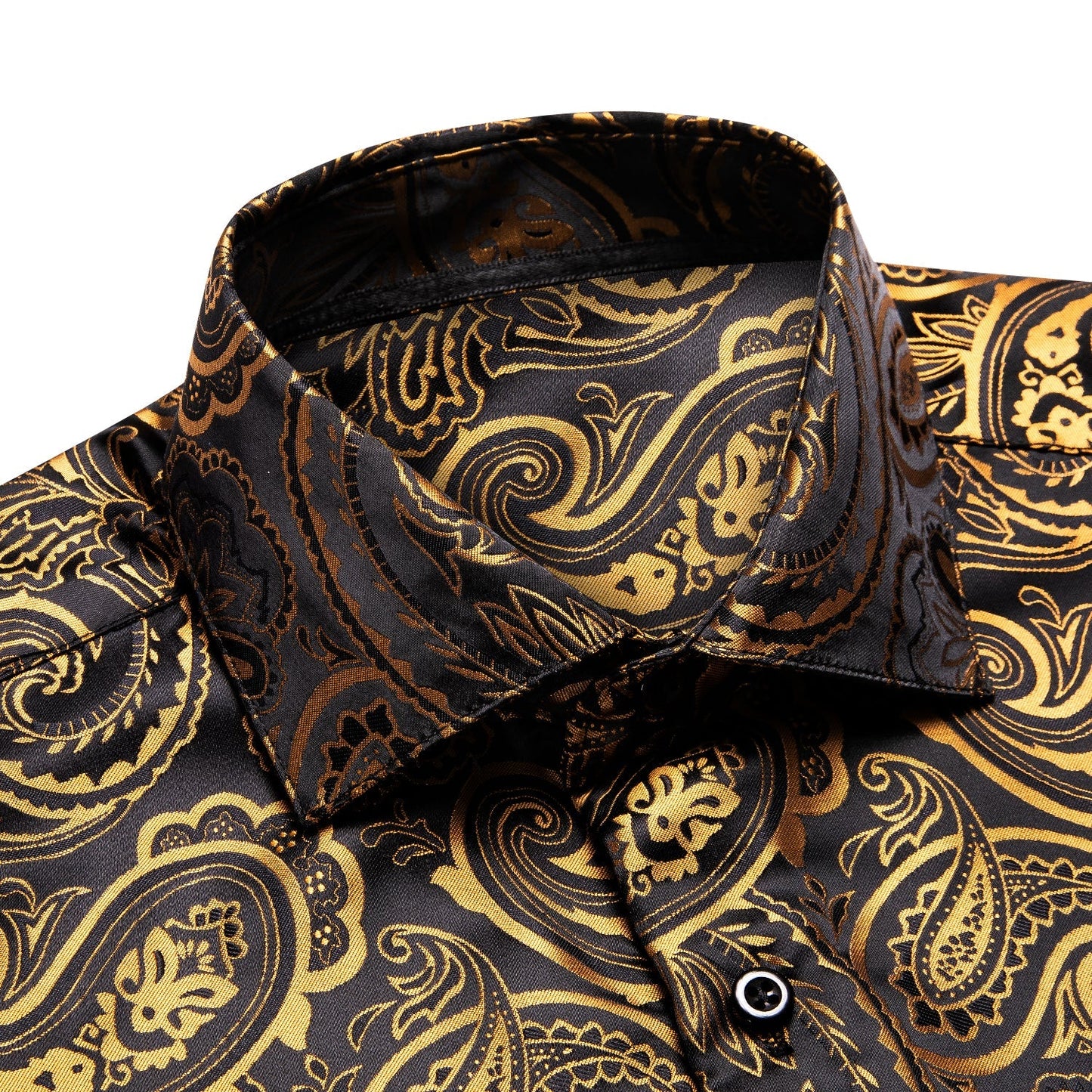 Luxury Gold and Black Silk Dress Shirt shirt - Sophisticated Gentlemen