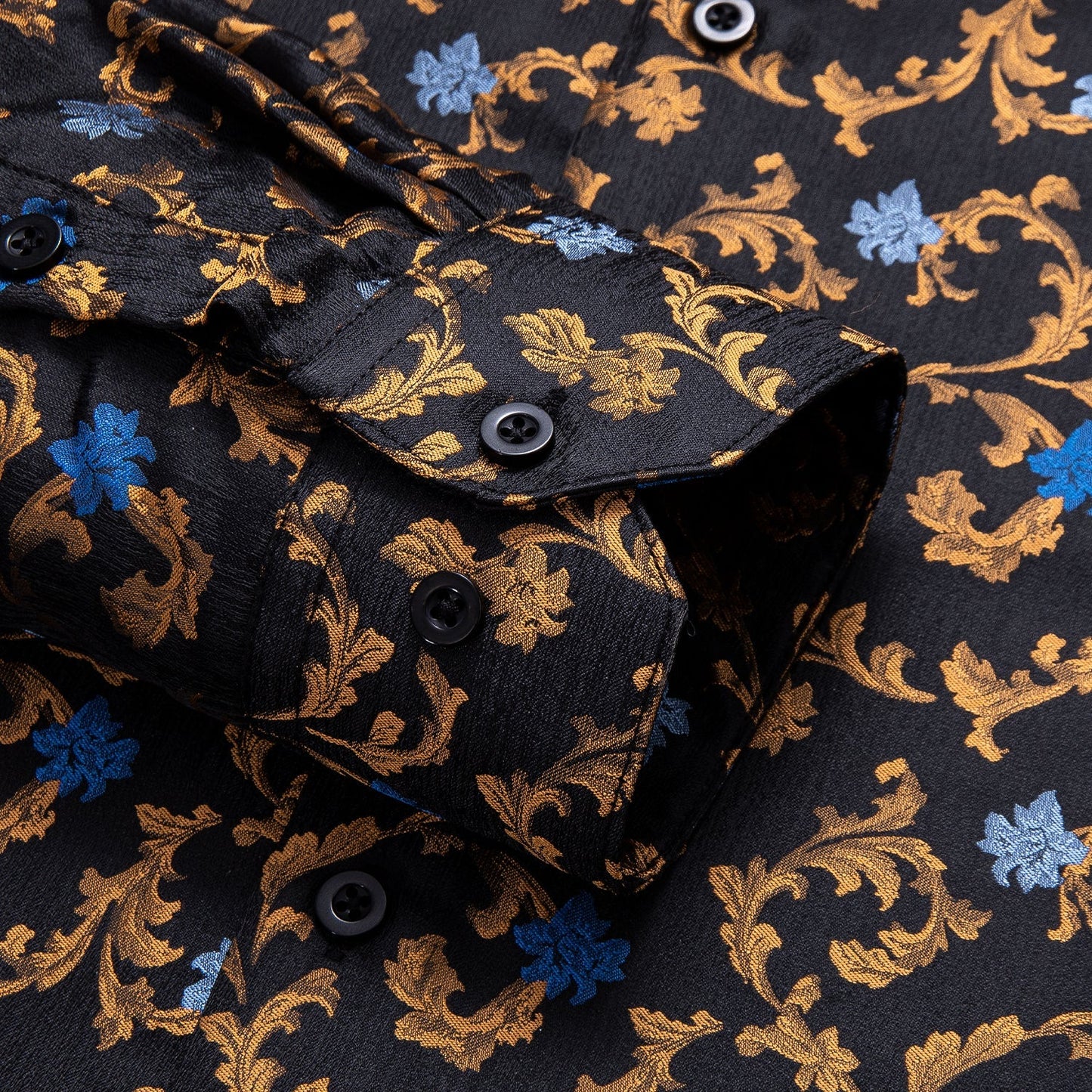 Golden and Blue Floral Dress Shirt shirt - Sophisticated Gentlemen