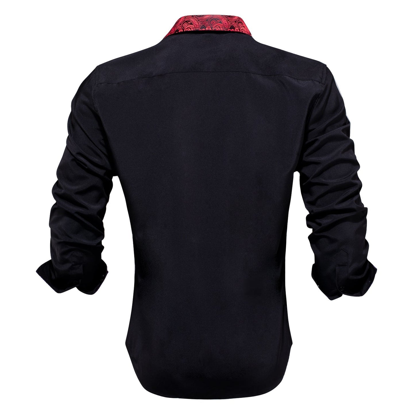 Black Shirt With Red Paisley Accent shirt - Sophisticated Gentlemen
