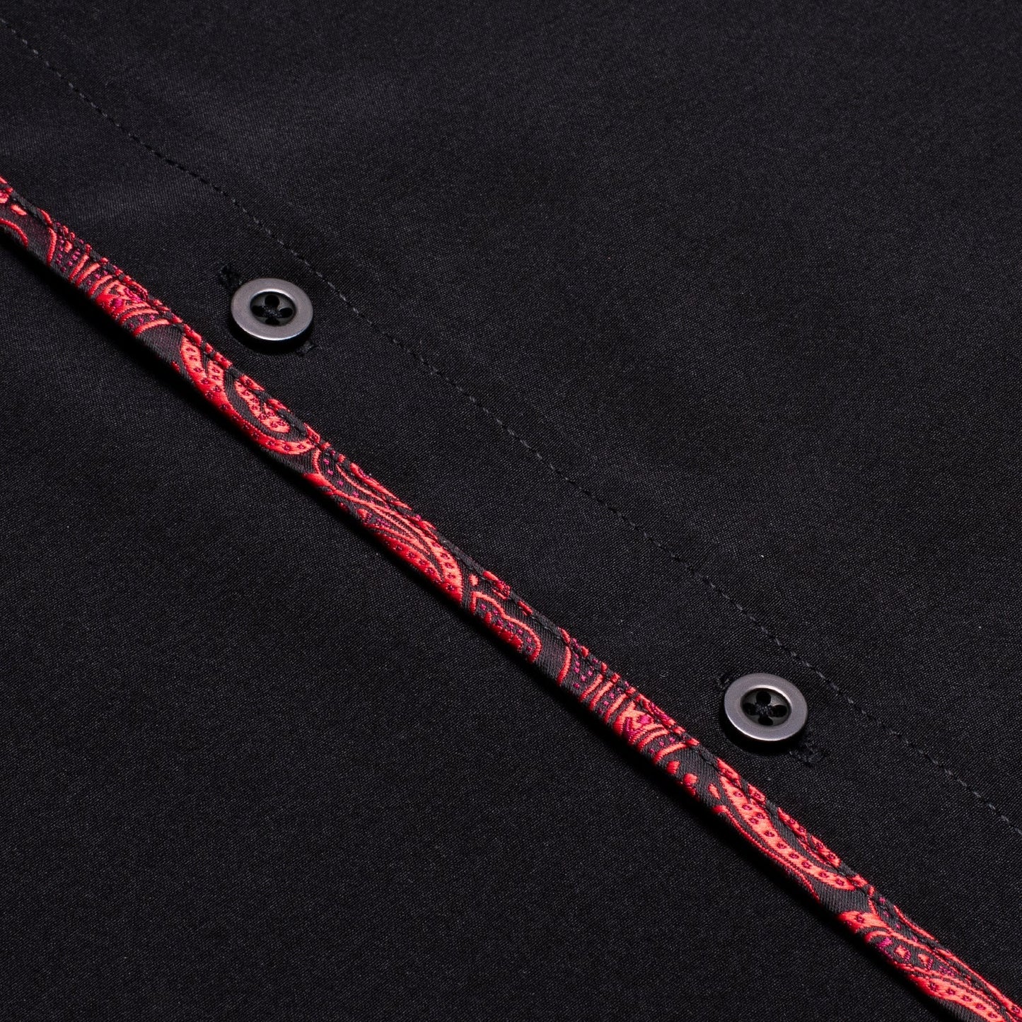 Black Shirt With Red Paisley Accent shirt - Sophisticated Gentlemen