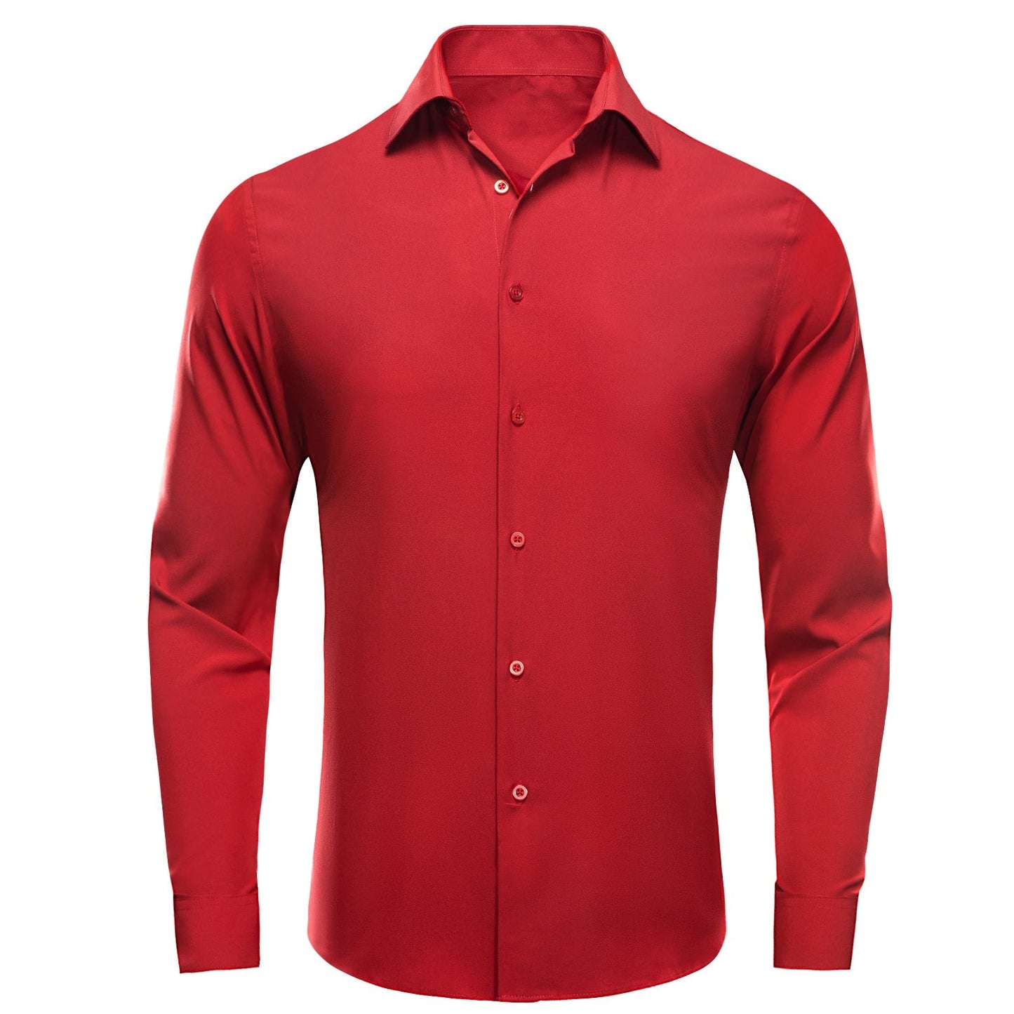Solid Red Silk Dress Shirt shirt S - Sophisticated Gentlemen
