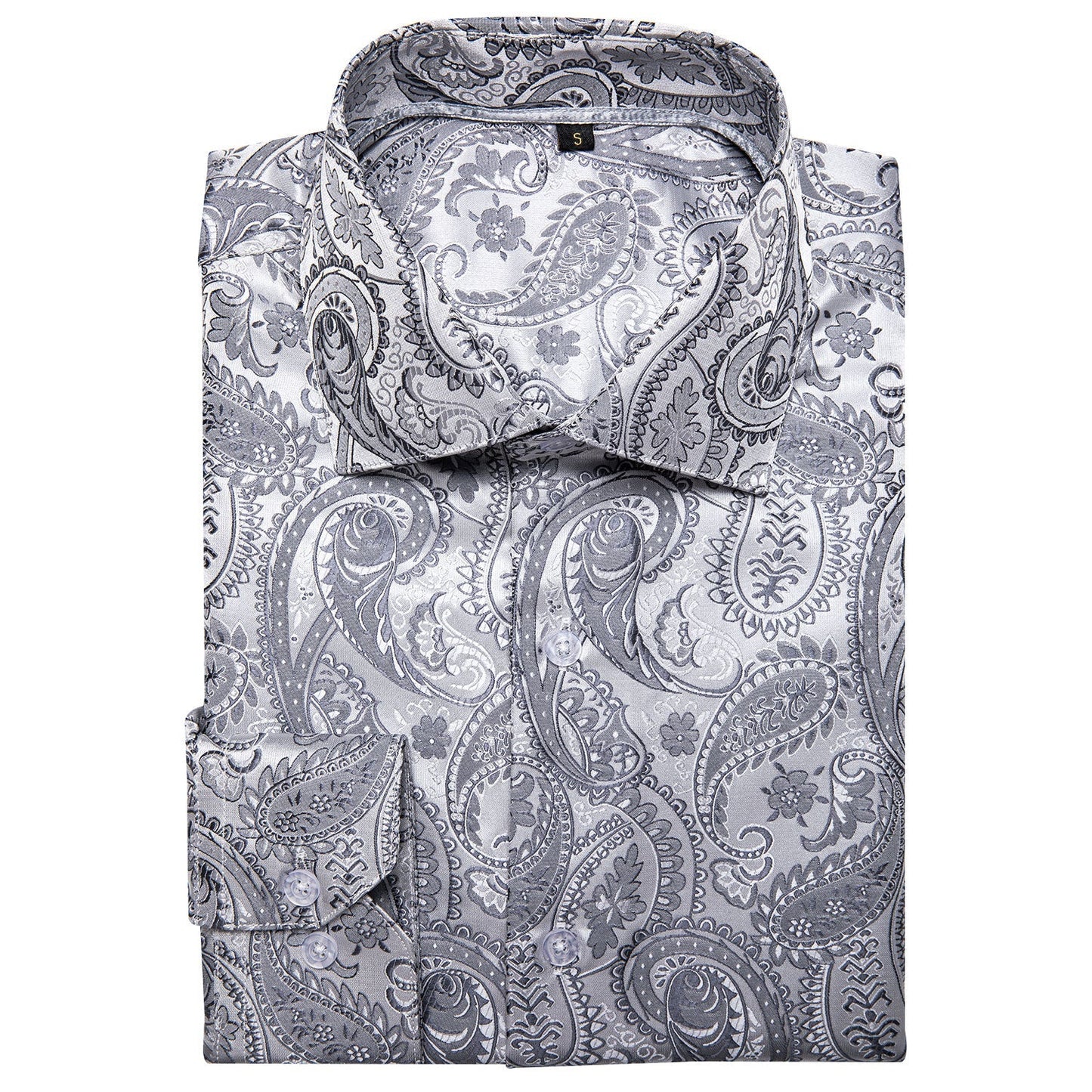 Silver Paisley Dress Shirt shirt - Sophisticated Gentlemen